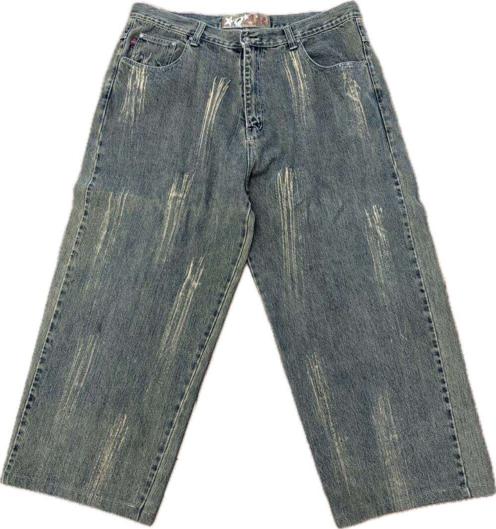 VTG 48 Jeans 42x34 Classic Denim Heritage Factory Distressed Y2K Street Skater